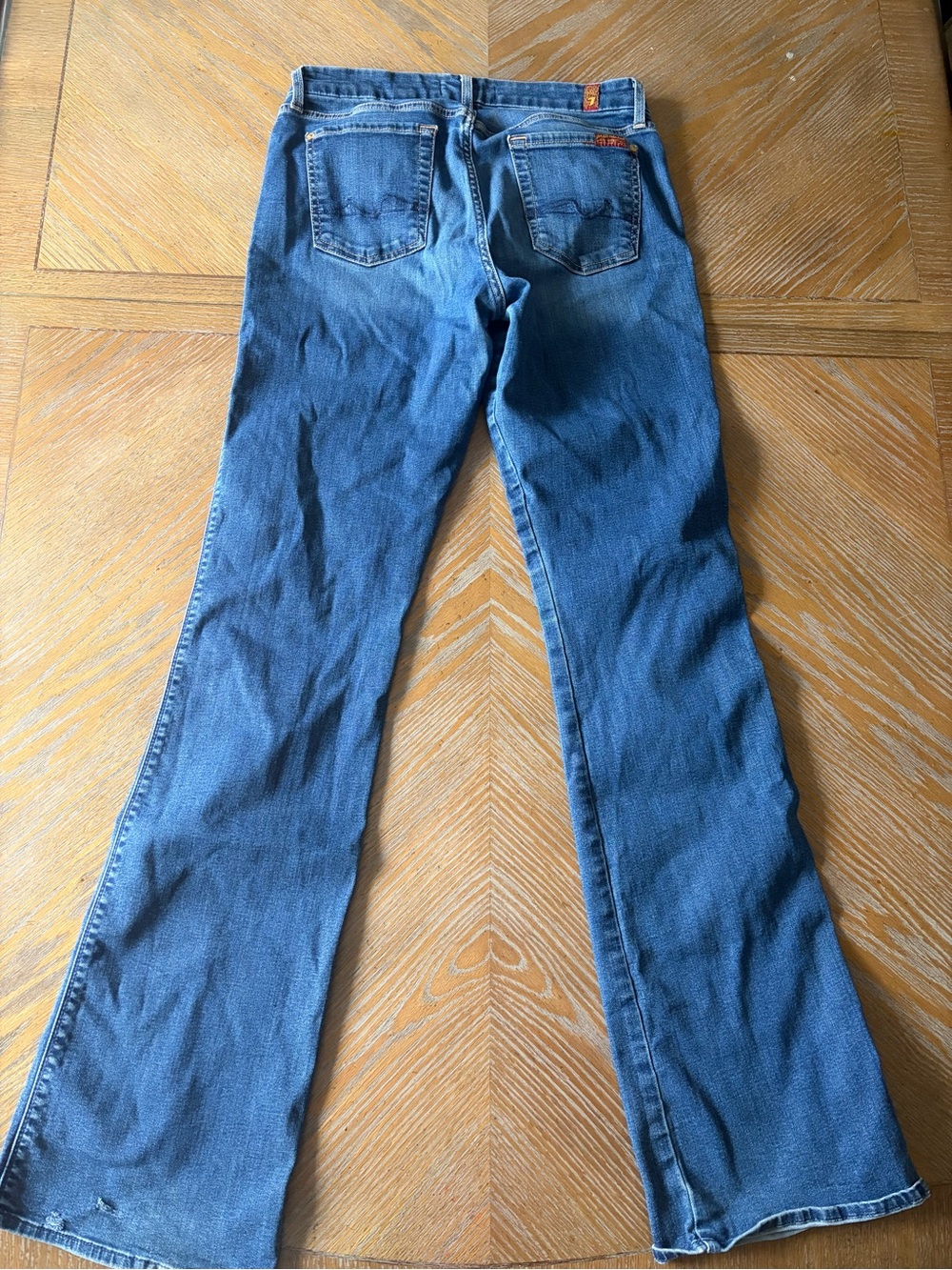 7 For All Mankind Dojo Bootcut Flare Jeans Medium Wash 27 - Picture 3 of 8